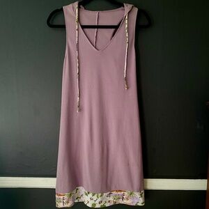 GIRLSTAR Purple Mauve Hooded Racerback Hawaiian Girl Midi Dress Size Medium